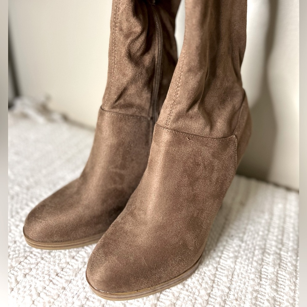 Faux Suede Over-the-Knee Boots